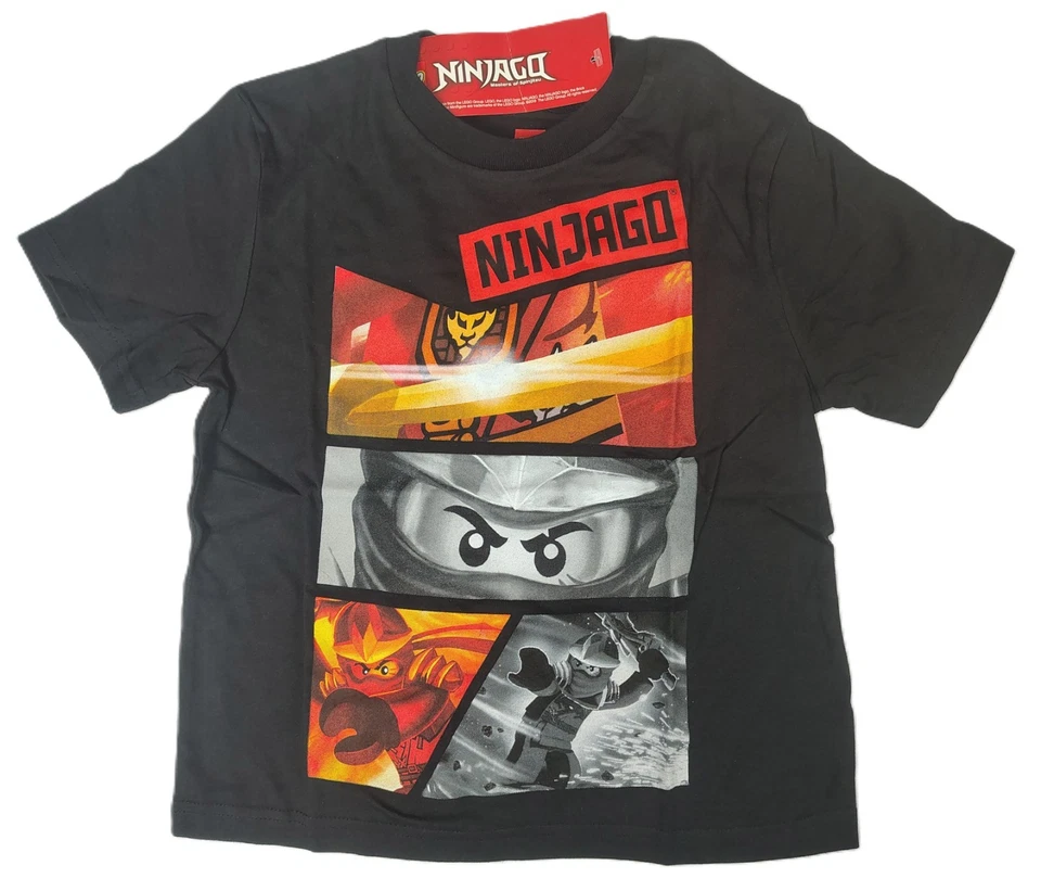 LEGO Ninjago Masters Of Spinjitzu Kai Jay Zane Cole Kids Black Tee Shirt T-Shirt - Image 1 of 2