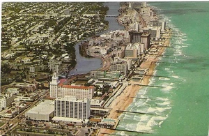 Vintage Florida Chrome Postcard Miami Beach Looking North from 23rd Street - Imagen 1 de 2