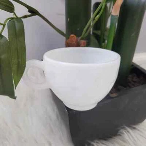 Vintage Milk Glass Coffee Tea Cup Mug Set - Picture 1 of 8