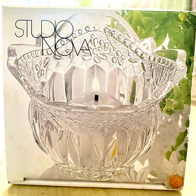 NEW Studio Nova Votive Candleholder Floral Lace Clear Crystal - Image 1 of 2