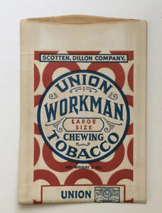 ANTIQUE UNION WORKMAN CHEWING TOBACCO ADVERTISING POUCH PAPER BAG SAMPLE SIZE