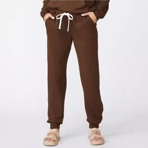 Monrow supersoft girlfriend sweatpants "Moss" brown XS - Picture 1 of 11