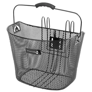 M-Wave BA-F Hang Handlebar Basket Iron Mesh Removable in Black - Picture 1 of 2