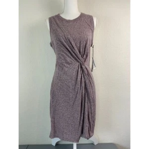 Treasure and Bond Damen kleines meliertes lila Knoten vorne ärmelloses Strickkleid - Bild 1 von 6