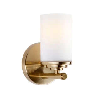 Forte Lighting Ames 1 Light Wall Sconce, Soft Gold/Satin Opal - 5105-01-12 - Picture 1 of 1