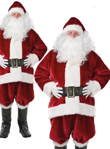 Costume Babbo Natale Adulti Deluxe Babbo Natale Deluxe Qualità Professionale - Foto 1 di 3