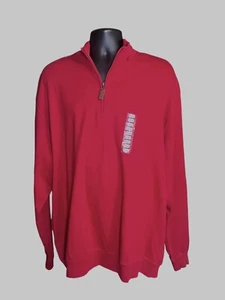 Jack Nicklaus Sweater / Sweatshirt Mens XXX Large Red Cotton Quarter Zip NWT - Picture 1 of 6