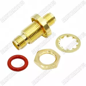 10Pcs Adapter SMA Female to SMA Jack Bulkhead O-ring Panel Mount Connector - Picture 1 of 7