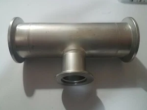 Conector de acero inoxidable NW25 a NW40 X 2 T 3 vías - Imagen 1 de 5
