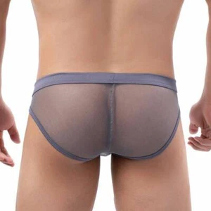 Slip uomo sexy maglia trasparente vita bassa marsupio intimo lingerie mutandine1 - Foto 1 di 29