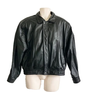 Vintage Size L Wilsons Leather Black Thinsulate Leather Jacket Men's Style 6633 - Picture 1 of 14