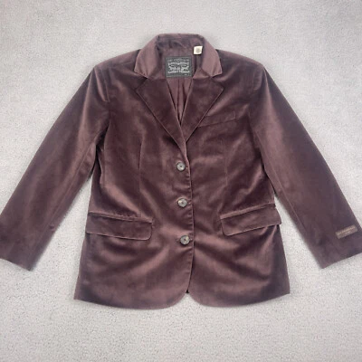 Abrigo Blazer Levis Drama Club Mujer S Púrpura Terciopelo Terciopelo Ropa de Calle De Gran Tamaño Foto 1 de 4