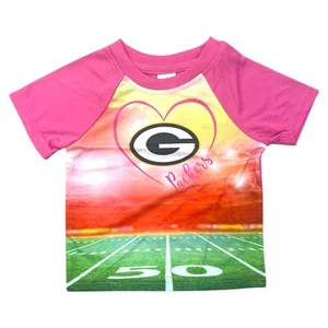 Green Bay Packers Infant Pink Girls Stadium T-Shirt - Picture 1 of 1