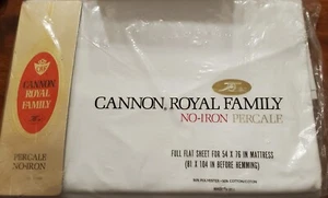 Vintage Cannon Royal Family cotton percale flat sheet Double Full white New - Picture 1 of 3