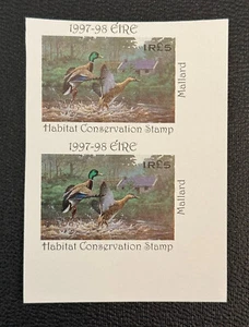 1997 Ireland - Wildlife Habitat Conservation Duck stamps - Imperforate pair no # - Picture 1 of 2