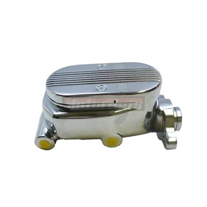 Ball-Mill Chrome Aluminum GM Master Cylinder 3/8" 4-Port 1" Bore Hot Street Rod - Bild 1 von 3