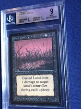 MTG BETA U K Cursed Land 9.5, 9.5 BGS 9 Quad++ MINT (Gem edges, surface) 1993