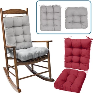 2PCS Rocking Chair Cushion Pad Back Seat Mat w/ Ties for Indoor Home Office Car - Picture 1 of 33