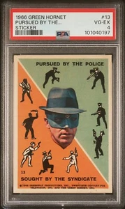 1966 GREEN HORNET STICKER #13 PURSUED BY THE POLICE PSA 4 VG-EX - Picture 1 of 3
