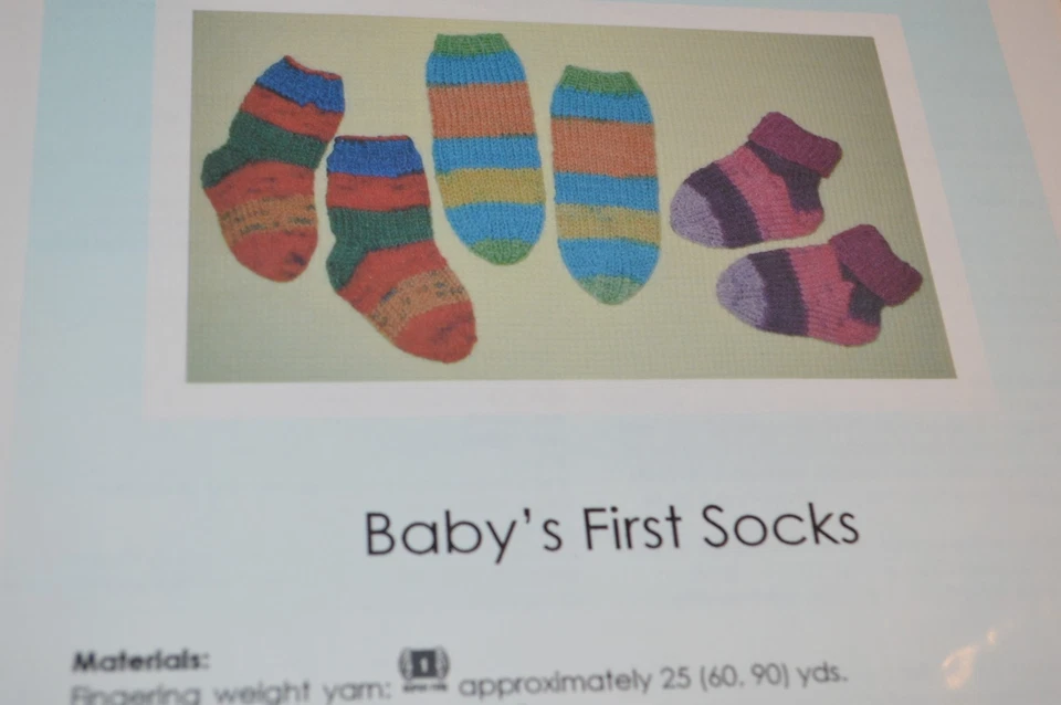 Lisa Knits Knitting Pattern Baby's First Socks 0-6 mos - Image 1 of 1