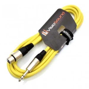 Hembra XLR a Cable Jack Estéreo TRS 6.35mm Balanceado Cable audio / 3m Amarillo - Imagen 1 de 2