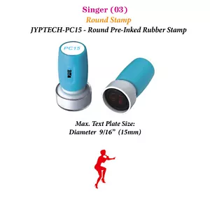 Sänger (03) runder Lehrer Stempel JYP PC15 vorgefärbt Gummistempel - Bild 1 von 2