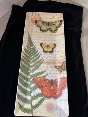 Pottery Barn Melamine Long Butterfly Serving Tray 19” By 8” - Image 1 of 4