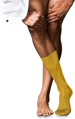Calcetines Falke Mimosa Amarillo Nº 9 Algodón Egipcio Hasta la pantorrilla Talla 8.5-9.5 EU 43-44 Foto 1 de 4