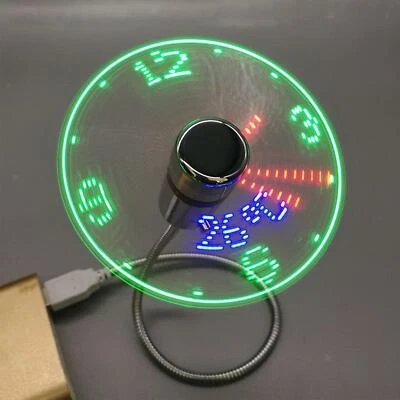 Led Clock Fan with Temperature, USB Clock Fan, Personal Multipurpose Flexible - Image 1 of 4