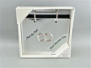 Fetco Home Silver Bridal Wedding Newlywed Keepsake Metal Photo Picture Album  - Picture 1 of 6