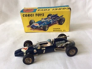 MINT CORGI TOYS 156 COOPER MASERATI F/1 FORMULA 1 RACING CAR + ORIGINAL BOX - Picture 1 of 11