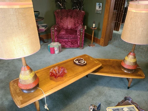 Lane Acclaim Mid-Century Modern Pivoting Boomerang Coffee Table Cover
