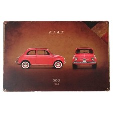 Targa fiat 500 cinquecento stampa metallo vintage retrò pub bar poster arredo