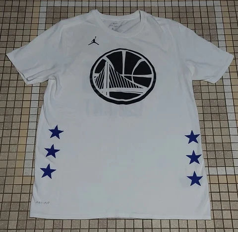 Nike Golden State Warriors TShirt KEVIN DURANT #35 White Large L Athletic Cut Cover