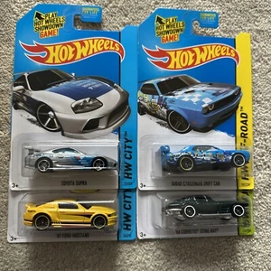 Juego de 4 Hot Wheels TOYOTA SUPRA Silver Falken Corvette Mustang Dodge KMART 14 de noviembre - Imagen 1 de 11