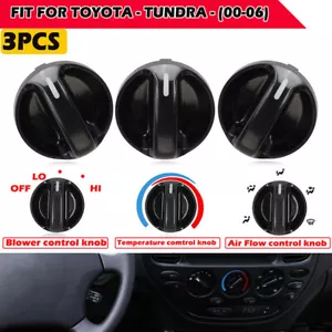 Fit for Toyota Tundra Truck 2000-06 Control Knobs Dials Heater A/C Fan Set of 3 - Foto 1 di 12