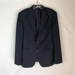 Samuelsohn Mens Blue Plaid 100% Wool Super 120s Blazer Jacket Size 40R - Picture 1 of 6