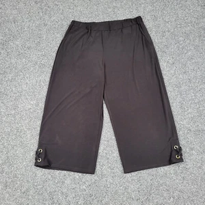 Pantalones Michael Kors Mujer Medianos Negros Elásticos Pull On Pierna Ancha Capri 30x21* - Imagen 1 de 23