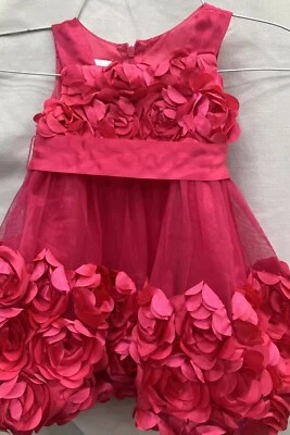 Bonnie Baby Girl's Size 12m Pink Rose Party Holiday Easter Dress - Image 1 of 4