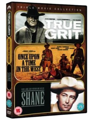 Westerns Triple –True Grit, Once Upon a Time in the West, Shane DVD Westerns - Image 1 of 4