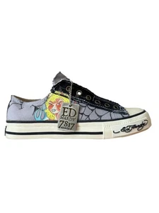 NWT Ed Hardy VTG Gry Black Devil Spider Sneaker US size 6 UK 3.5 EU 37 Original - Picture 1 of 8