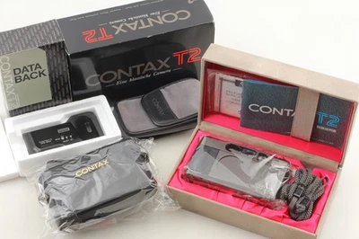 [Top MINT+ w/ Boxed Date Back] Contax T2 Titan Black 35mm Film Camera From JAPAN - Image 1 of 4
