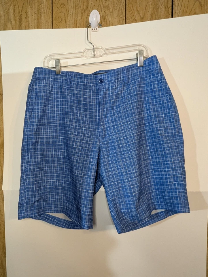 Shorts de golfe Grand Slam masculino 36 bolsos frontais planos xadrez chino - Imagem 1 de 4