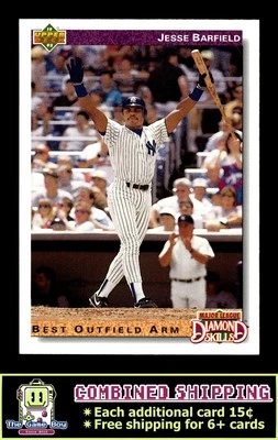 1992 Upper Deck #644 Jesse Barfield New York Yankees - Image 1 of 2