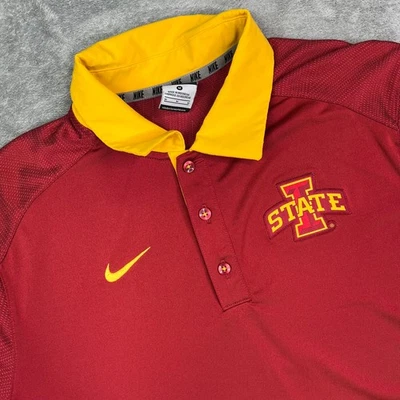 Iowa State Nike Polo Para Hombres Mediano Rojo Golf Rendimiento Dri Fit Elástico Foto 1 de 4