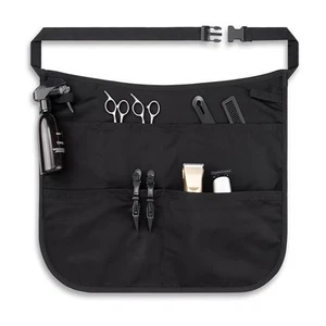 Five Pocket Waist Apron Black Adjustable Belt for Hairstylists and Barbers - Picture 1 of 10