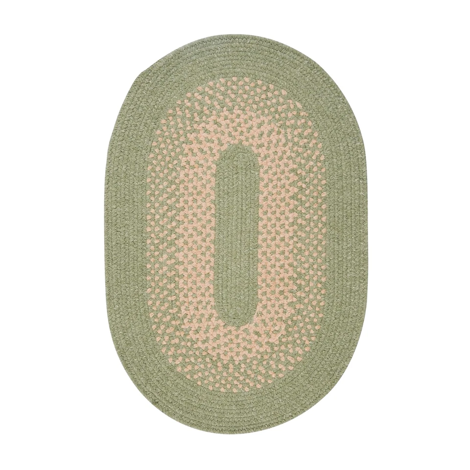 Colonial Mills Wellington Wool Braided Rug 2X3 - Moss Green, Reversible - Image 1 of 4