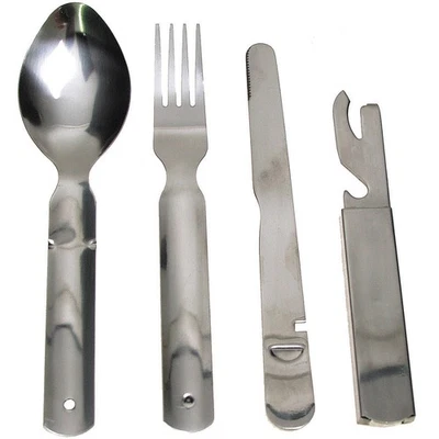BW Bundeswehr Essbesteck leicht Camping Besteck Outdoor Feldbesteck 4-teilig - Bild 1 von 2