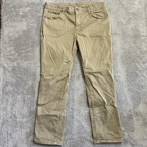 American Eagle Mens Size 40x34 Khaki Original Straight Flex Pants High Rise - Picture 1 of 8