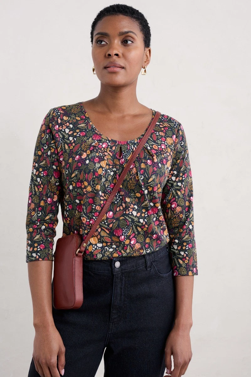 Women's Cotton Scoop Neck Crop Top – Short Sleeve Basic Shirt, 95% Cotton 5% Spandex, Medium